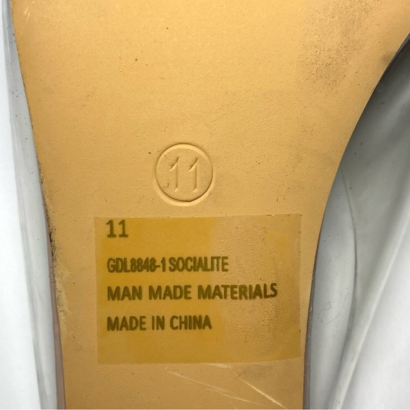 Fashion Nova Lift-Me-Up Clear Nude Heels Square Toe Chunky Mule Women's Size 11 - Picture 10 of 11